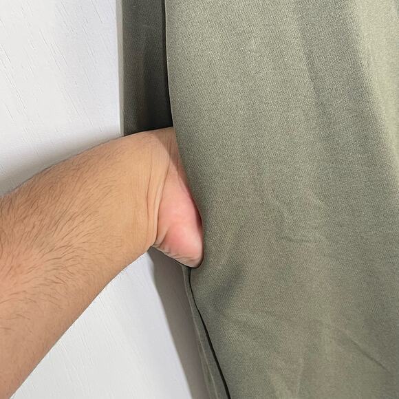 COS Sheath Dress Women's Size XS Green Ruffle Trim Crew Neck Casual Dress - Picture 5 of 8